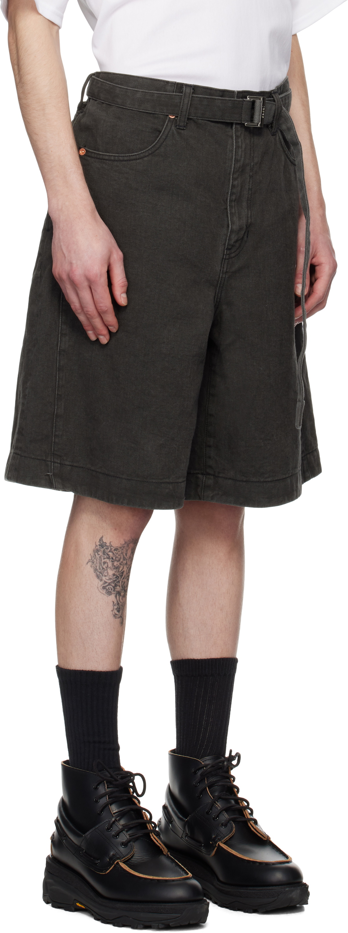 sacai 国内買付 Denim Shorts Sacai drawstring-waist Denim Shorts | Blue | FARFETCH