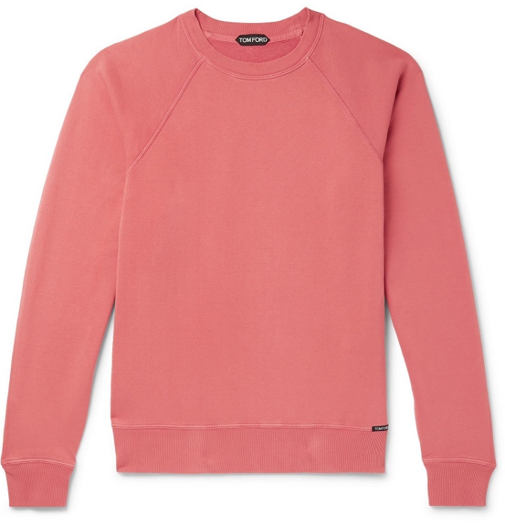 Photo: TOM FORD - Loopback Cotton-Blend Jersey Sweatshirt - Pink