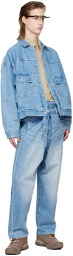 meanswhile Blue Pleated Denim Jacket