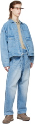 meanswhile Blue Pleated Denim Jacket