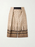 KAPITAL - Wide-Leg Printed Cotton Shorts - Neutrals