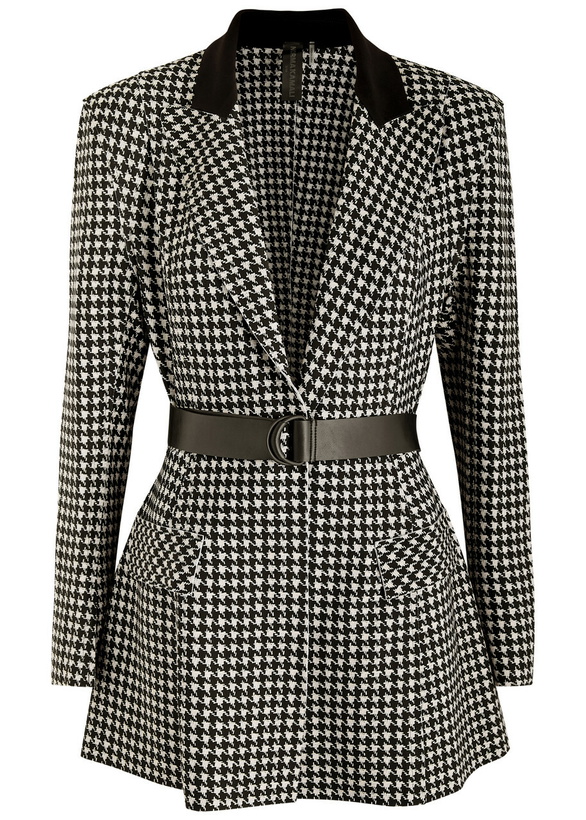 Photo: Norma Kamali Printed Belted Stretch-jersey Blazer Black