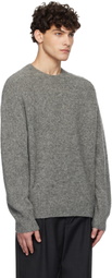 YLÈVE Gray Brushed Wool Sweater