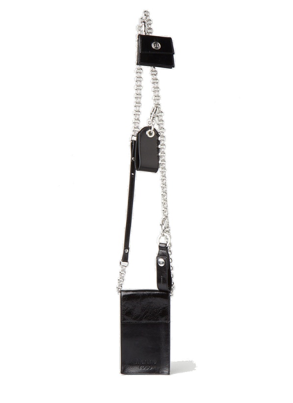 Photo: Utility Chain Crossbody Wallet in Black