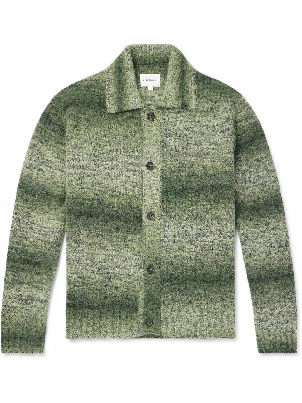 Norse Projects - Erik Space-Dyed Cotton-Blend Cardigan - Green Norse ...
