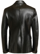 VERSACE - Single Breasted Leather Jacket