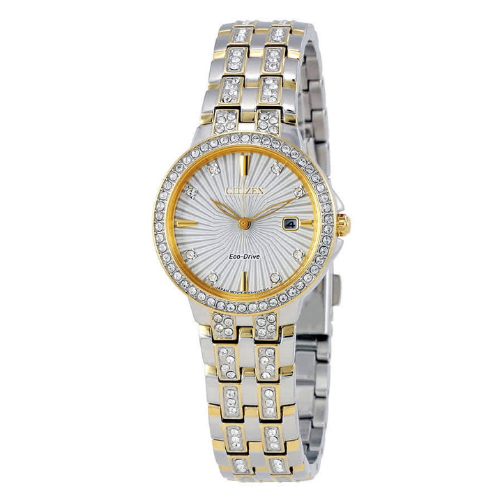 Photo: Citizen Silhouette Crystal Silver Dial Ladies Watch EW2344-57A