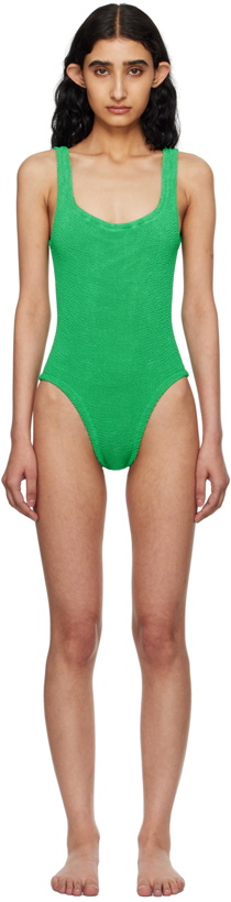 Photo: Hunza G Green Square Neck Swimsuit