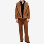 Max Mara Women's Ranghi Teddy Biker Jacket in Camel