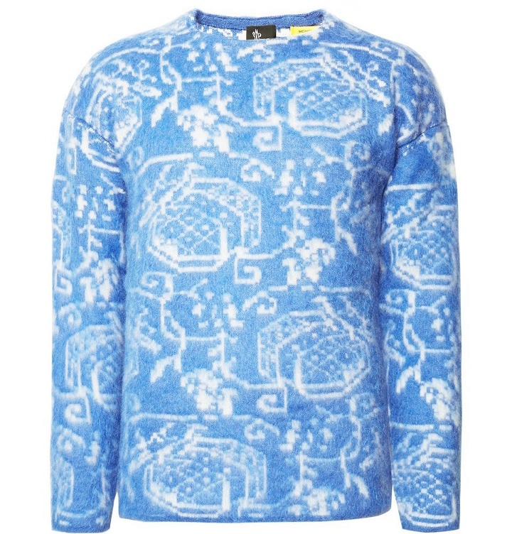Photo: Moncler Genius - 3 Moncler Grenoble Wool-Blend Jacquard Sweater - Men - Blue