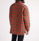 ACNE STUDIOS - Oxton Oversized Quilted Checked Woven Overshirt - Red