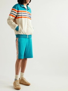 GUCCI - Striped Canvas-Trimmed Tech-Jersey Track Jacket - Neutrals