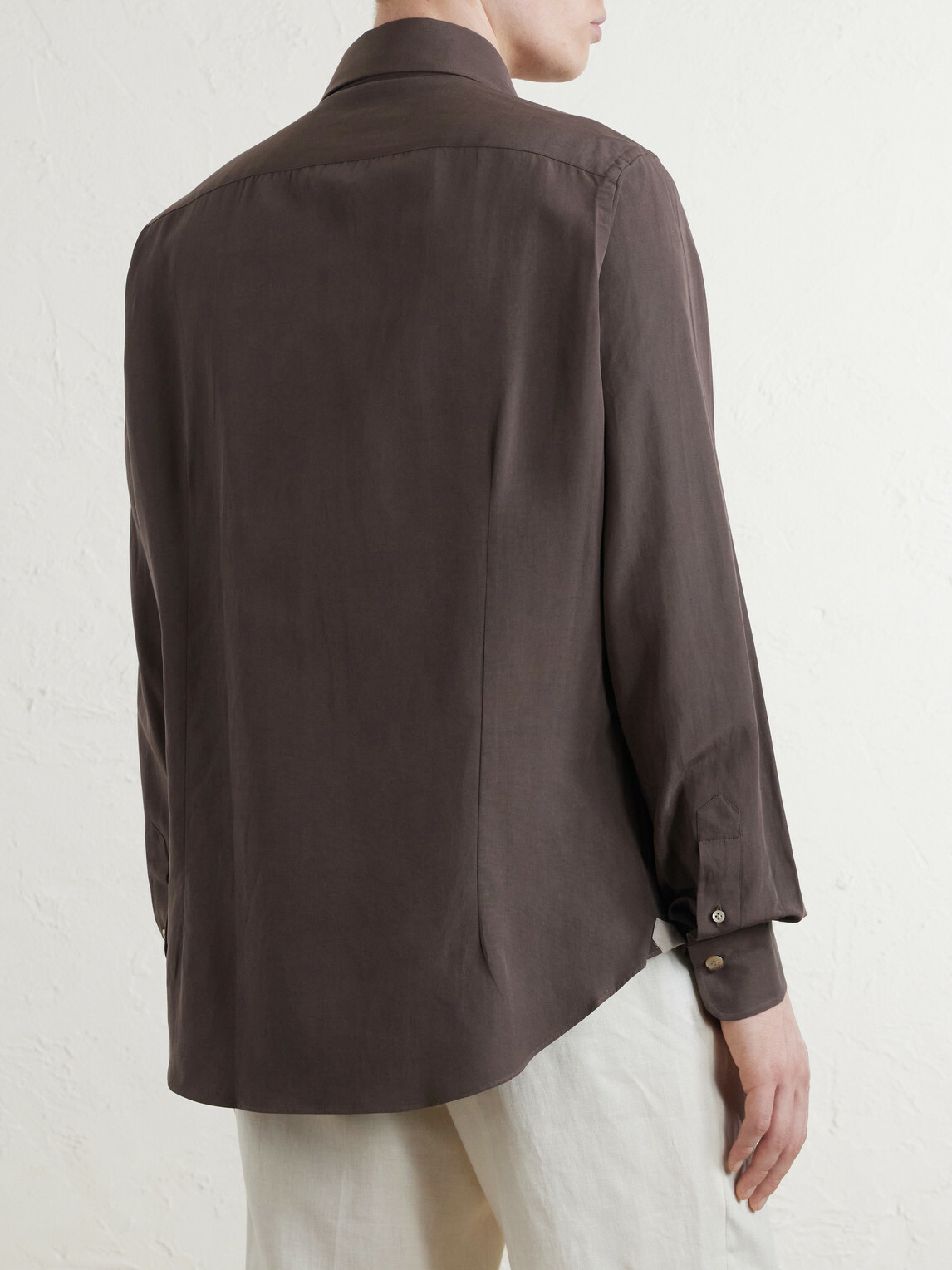 Eleventy - Lyocell, Linen and Cotton-Blend Shirt - Brown