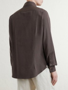 Eleventy - Lyocell, Linen and Cotton-Blend Shirt - Brown