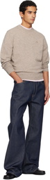 Acne Studios Beige Crewneck Yak Wool Sweater