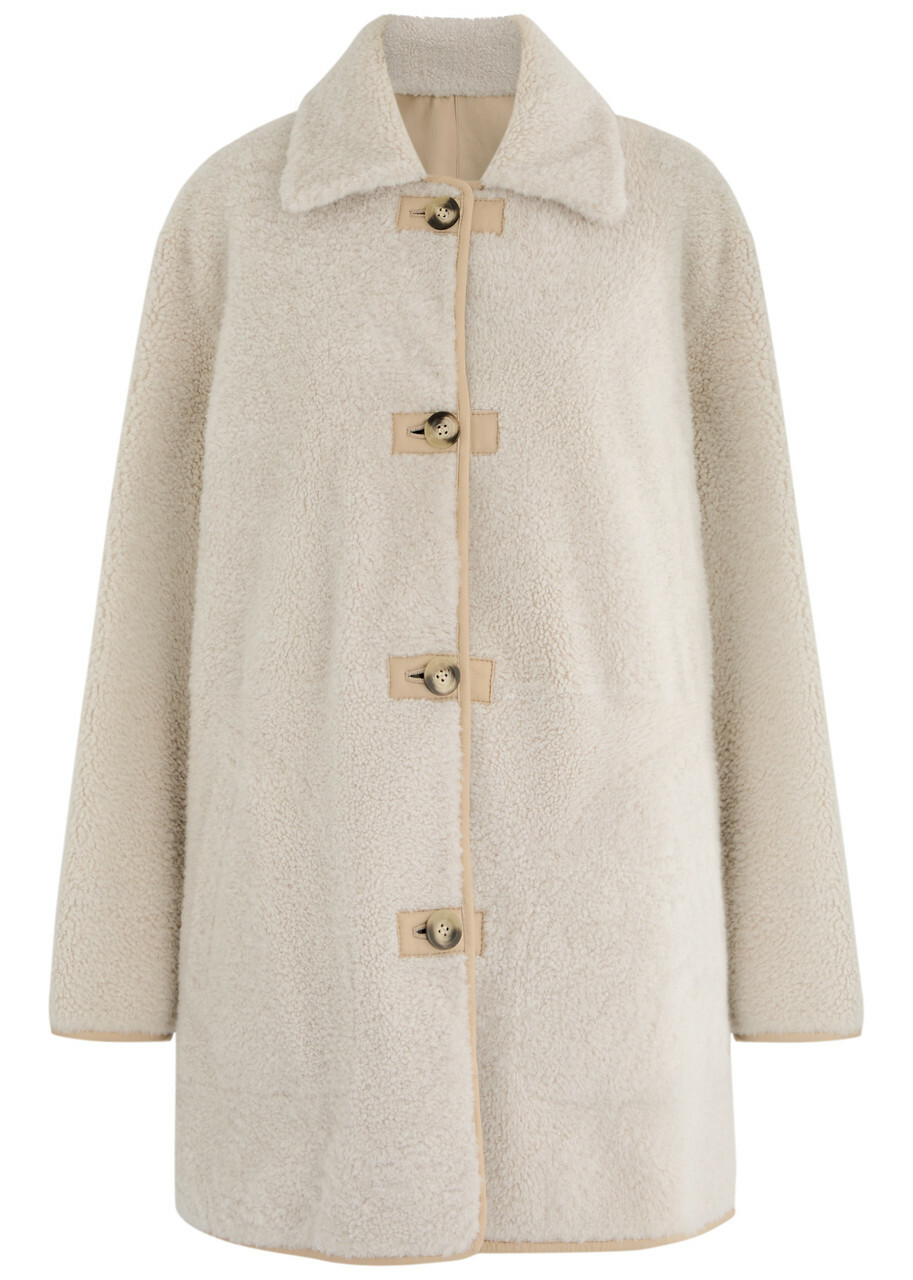 Arma Elina Reversible Shearling and Leather Jacket Ecru