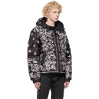 Versace Jeans Couture Black and White Down Hooded Jacket