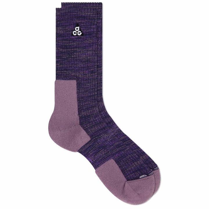 Photo: Nike ACG Cushioned Crew Sock in Purple Ink/Black