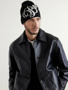Balenciaga - Intarsia-Knit Wool-Blend Beanie - Black
