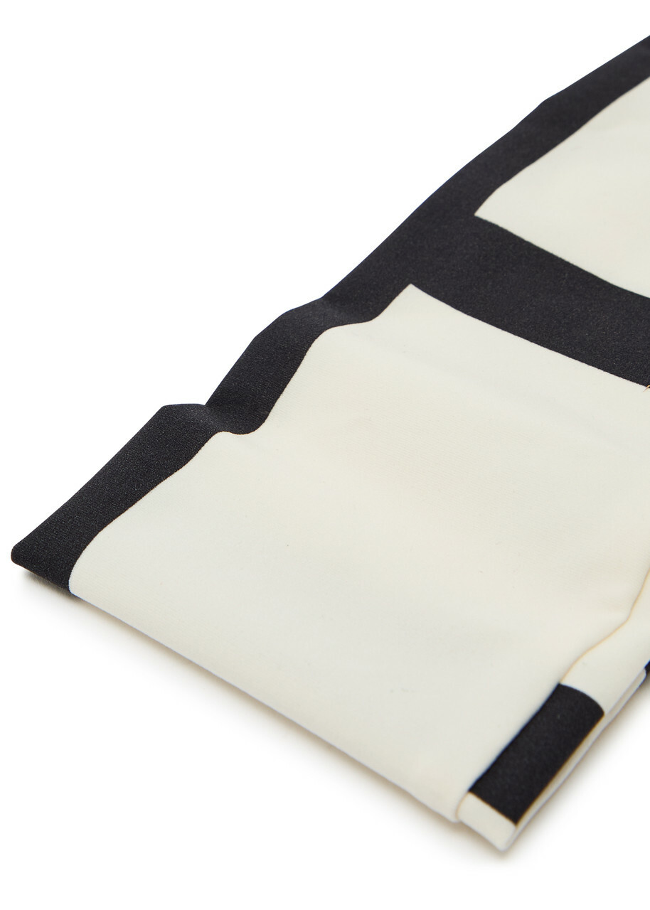 Toteme Logo-monogrammed Jersey Headband - Black And White - One Size