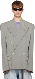 VETEMENTS Gray Double-Breasted Blazer