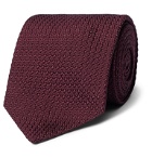MAN 1924 - 8cm Knitted Silk Tie - Burgundy