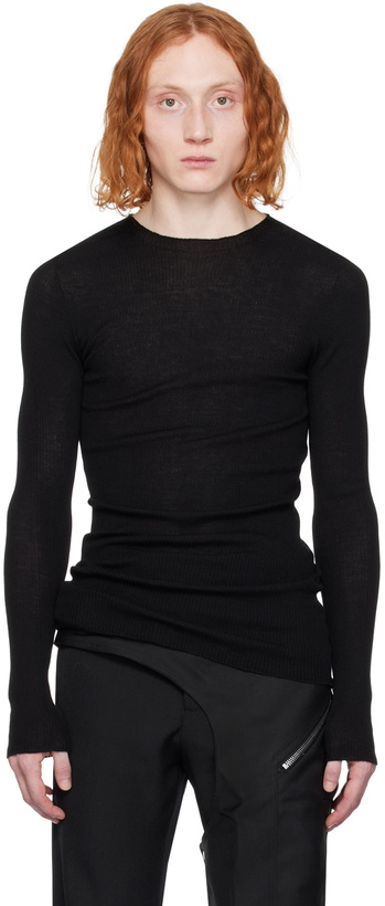 Photo: Rick Owens Black Ribbed Sweater