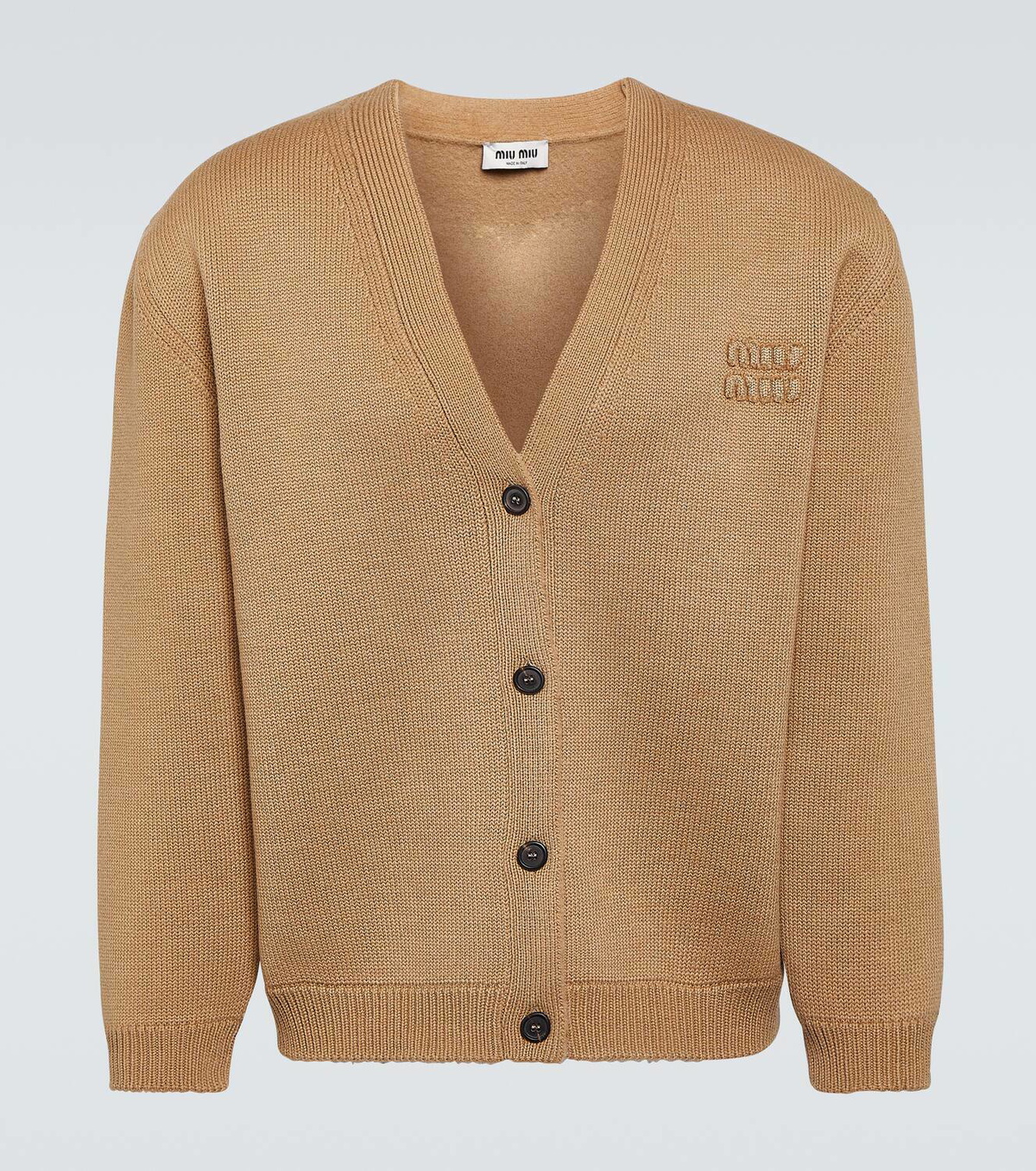 Miu Miu Logo wool-blend cardigan Miu Miu Miu Miu Logo wool-blend cardigan Miu Miu
