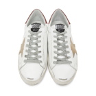 Golden Goose White and Red Superstar Sneakers