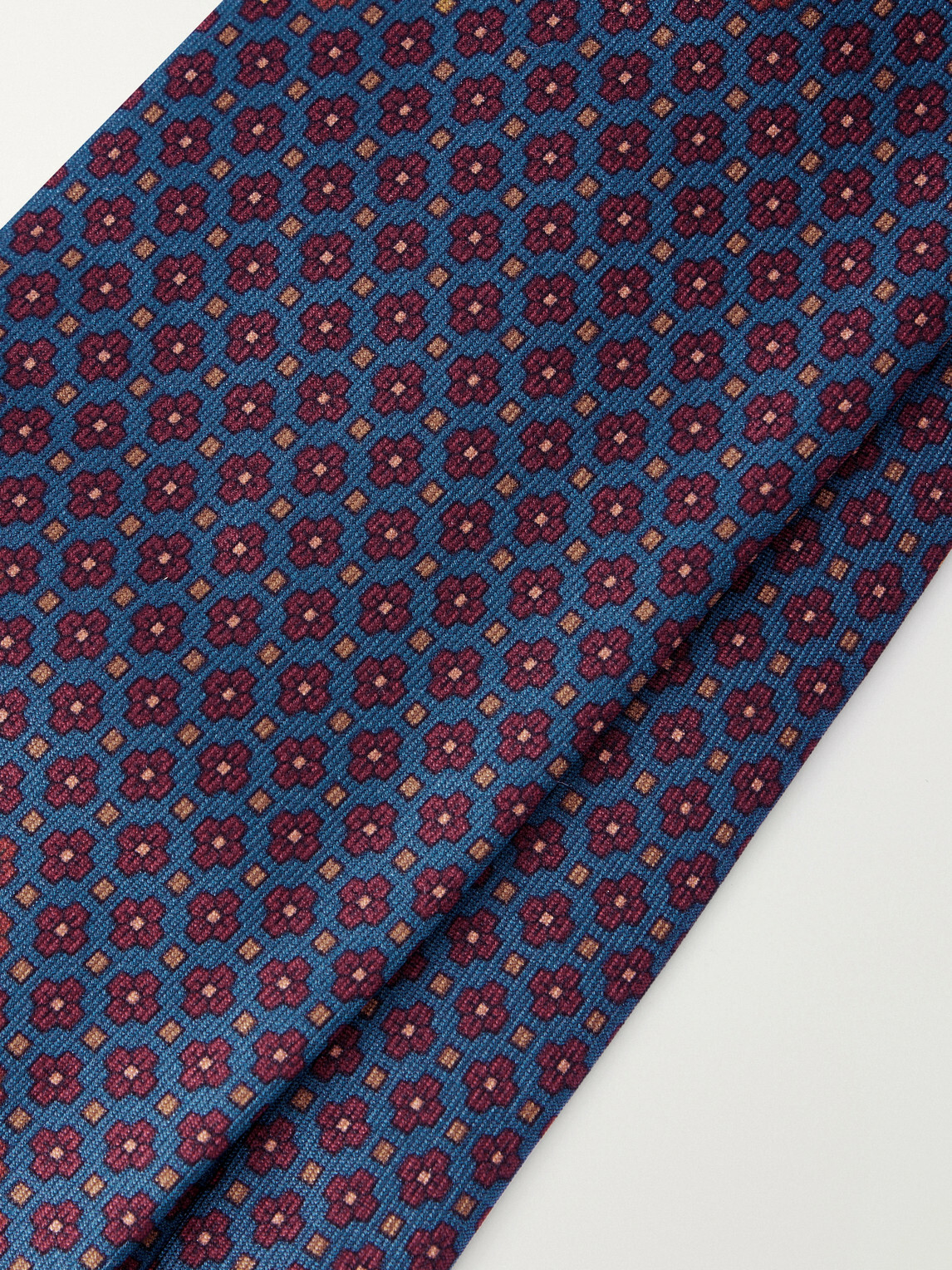 Rubinacci - 8cm Printed Silk-Twill Tie - Blue