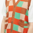 Checks Downtown Men's Checkerboard Knitted Vest in Rust