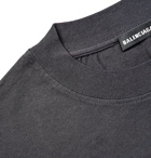 Balenciaga - Oversized Printed Cotton-Jersey T-Shirt - Men - Black