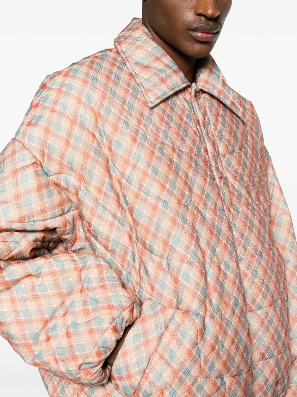 NAMESAKE Orange West Check Quilted Jacket