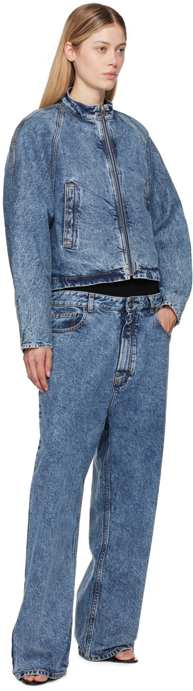 ALAÏA Blue Racing Denim Jacket