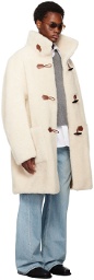 System Off-White Oversized Faux-Shearling Coat