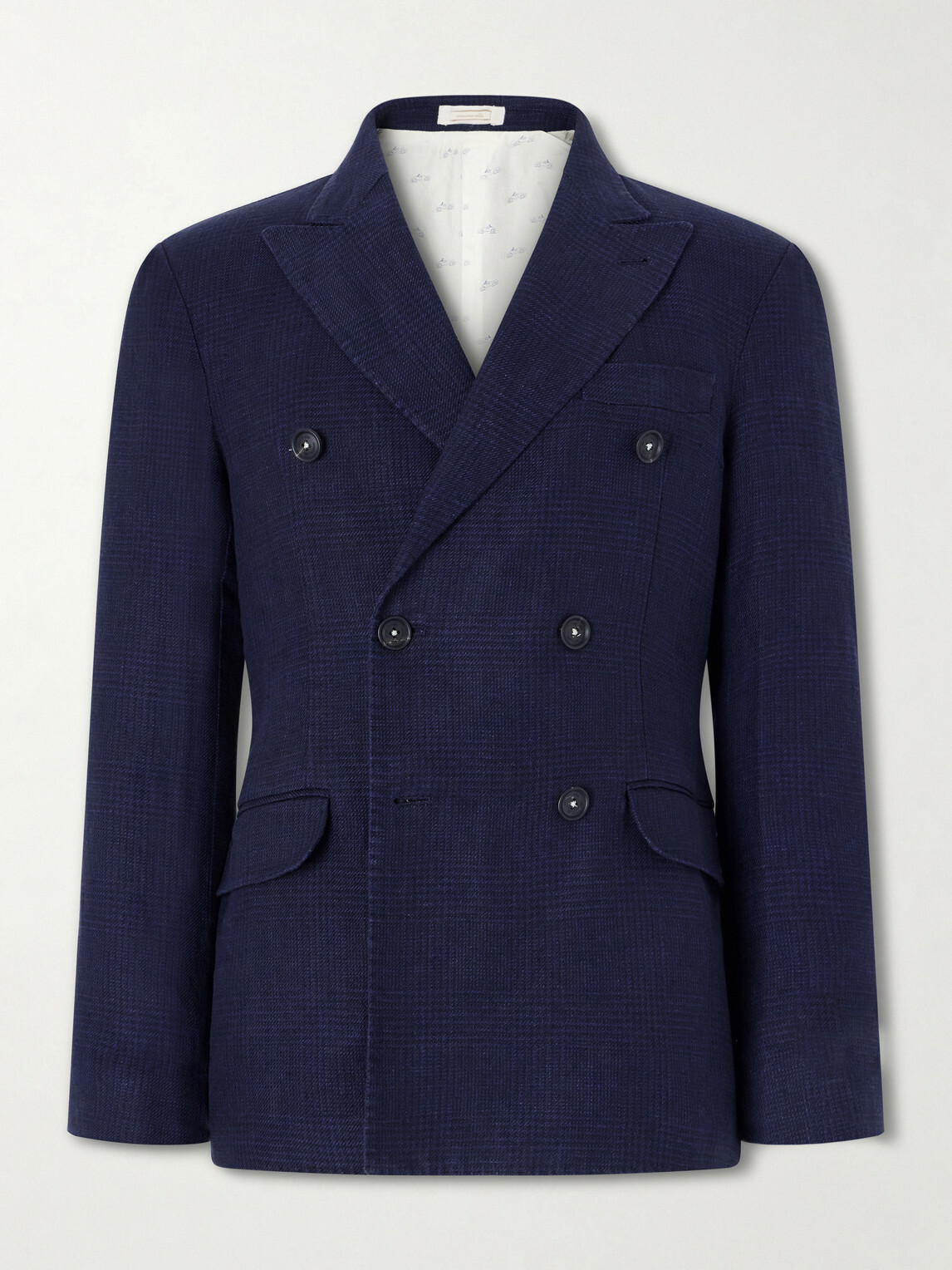Massimo Alba - Brando Double-Breasted Linen Blazer - Blue
