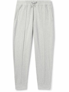 Brunello Cucinelli - Tapered Pinstriped Cashmere-Blend Sweatpants - Gray