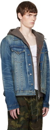 COÛT DE LA LIBERTÉ Blue Johnny Twisted Denim Trucker Jacket