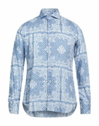 Fedeli Mens Shirt Slate in Blue