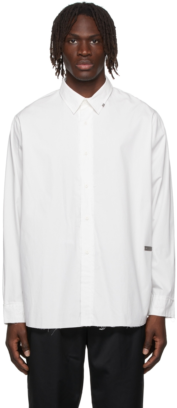 C2H4 White Raw Edge Shirt C2H4