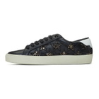 Saint Laurent Black Glitter Stars Court Classic Sneakers