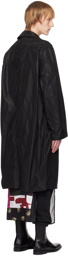 Dries Van Noten Black Spread Collar Coat