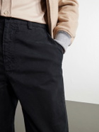Brunello Cucinelli - Straight-Leg Cotton-Twill Trousers - Black