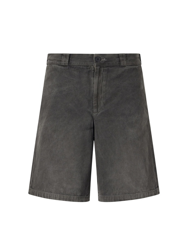 Photo: Enfants Riches Déprimés - Straight-Leg Distressed Cotton and Linen-Blend Twill Shorts - Gray