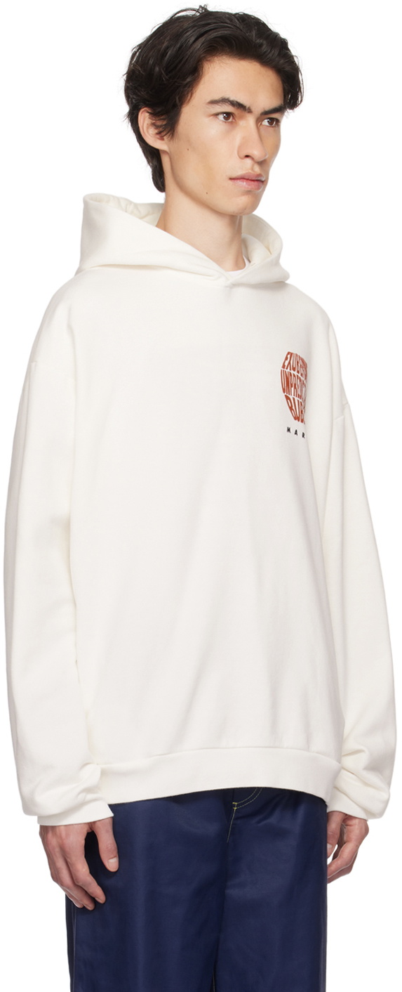 Marni White Graphic Hoodie Marni