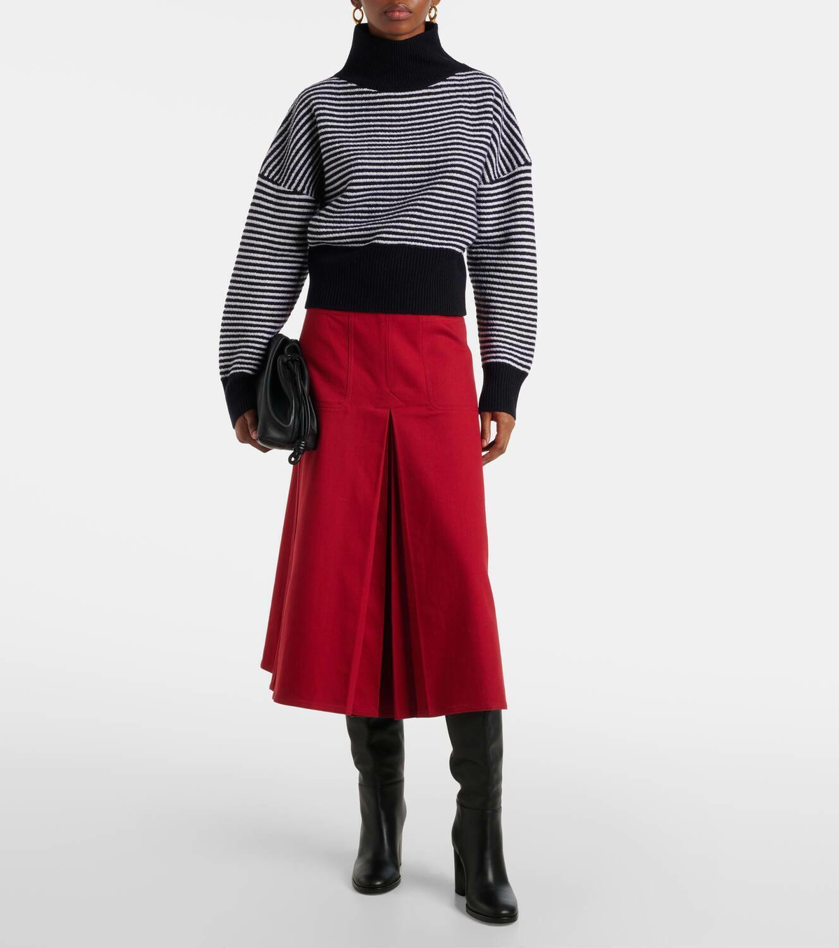 *Maxmara* Renoir コットンミディスカート レッド Max Mara Renoir pleated cotton midi skirt Max Mara