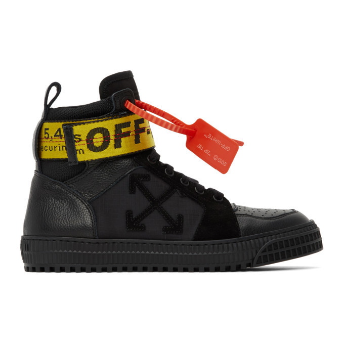 Photo: Off-White SSENSE Exclusive Black Industrial High-Top Sneakers