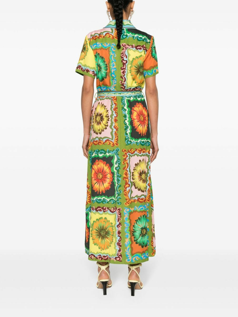 ALEMAIS Green Disco Daisy Shirt Dress ALMAIS
