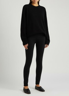 The Row Woolworth Black Stretch-jersey Leggings