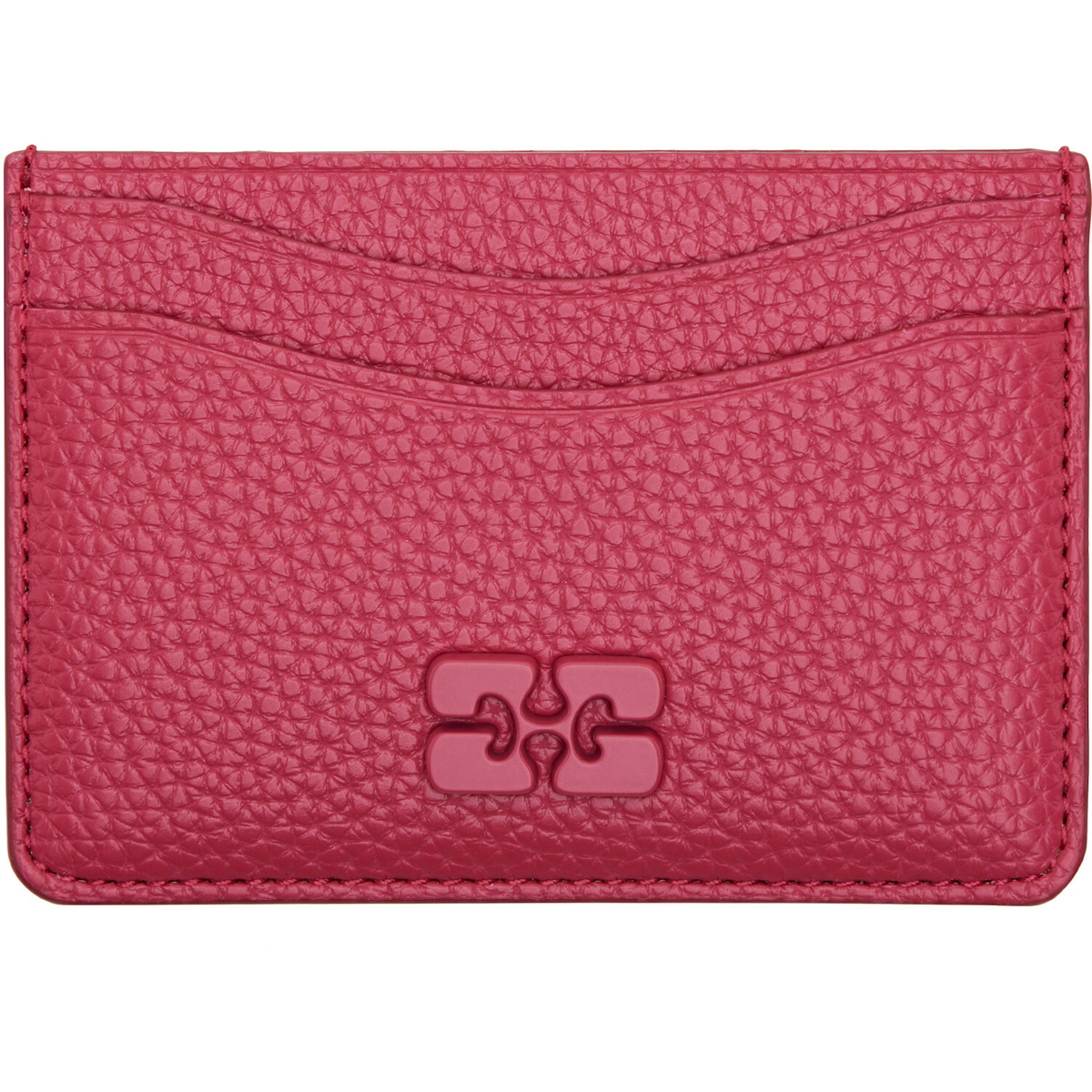 GANNI Red Grained Card Holder